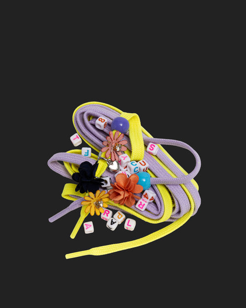 Charm Shoelaces Yellow/Purple