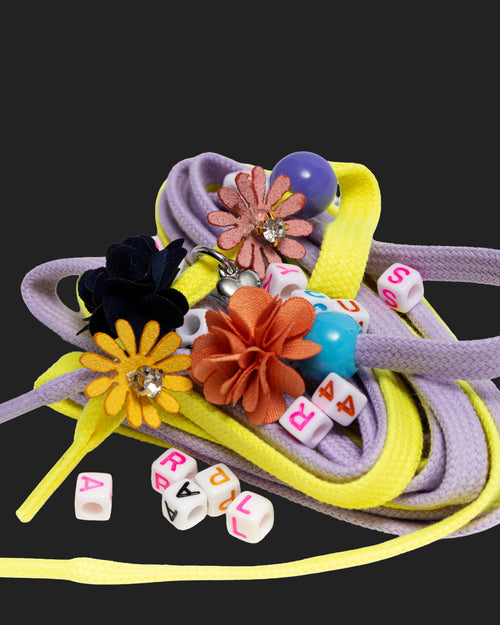 Charm Shoelaces Yellow/Purple