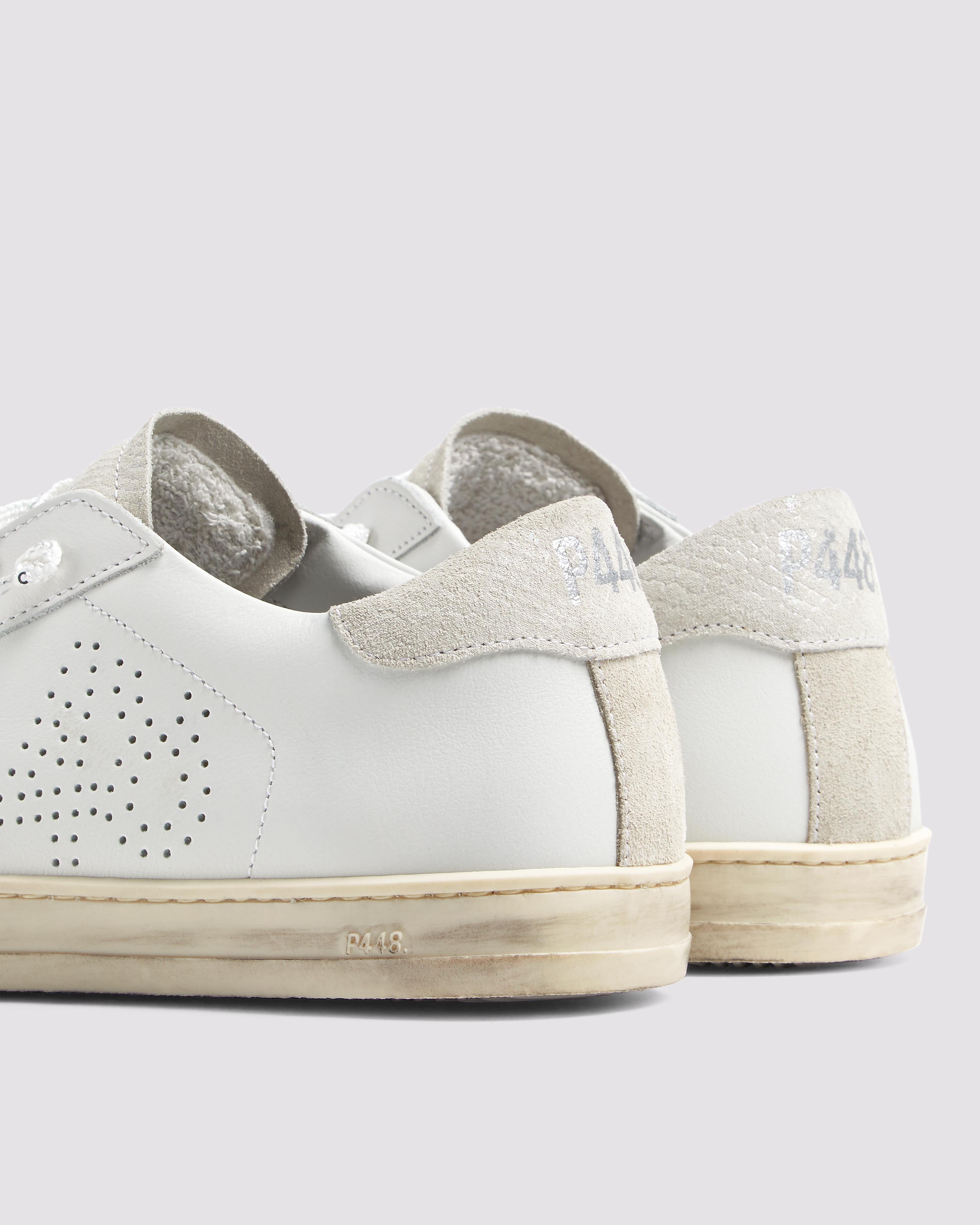 JK91です！ John White/Nest - Women's Low-Top White Leather Sneaker – P448