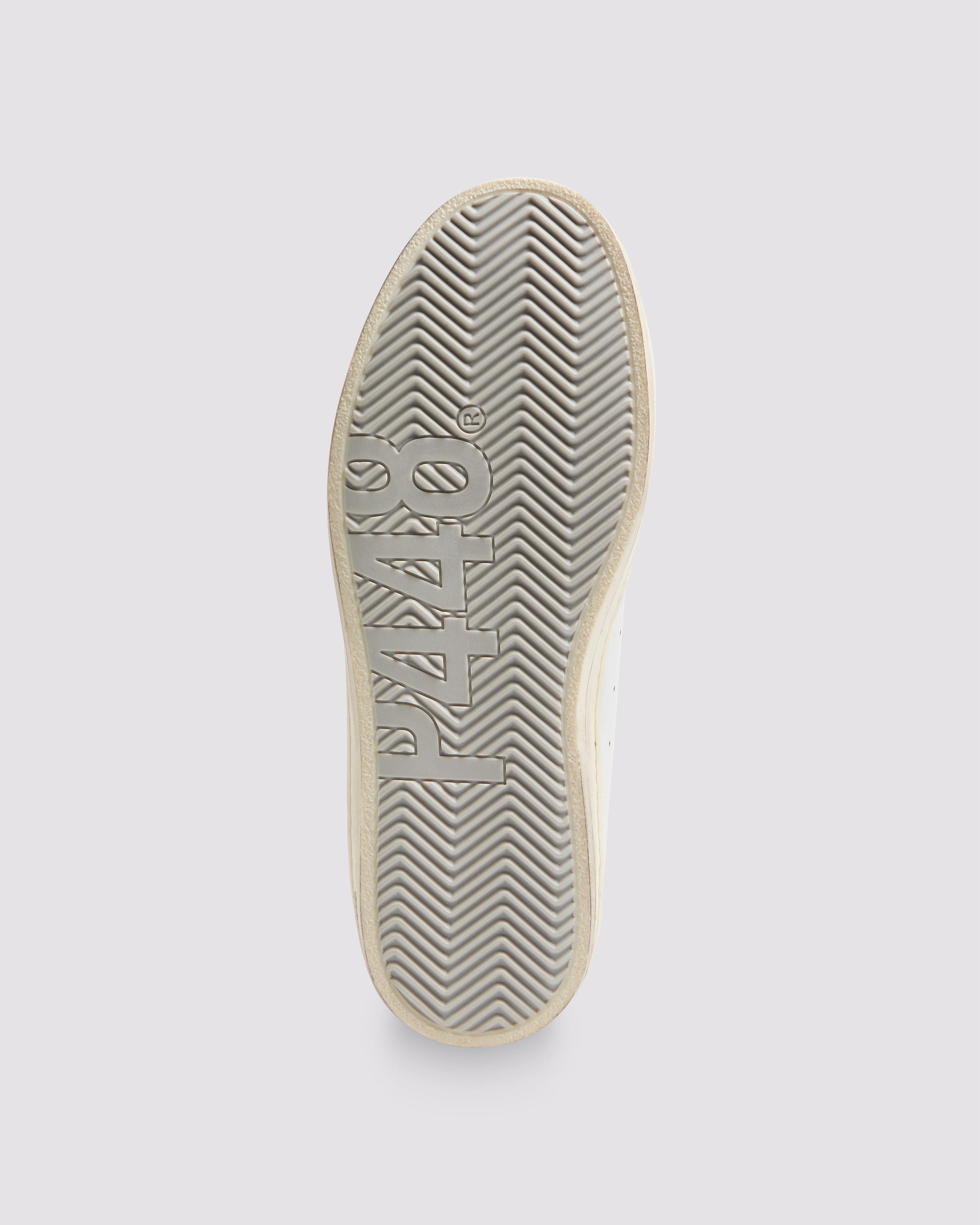 John White/Nest - Women's Low-Top White Leather Sneaker – P448