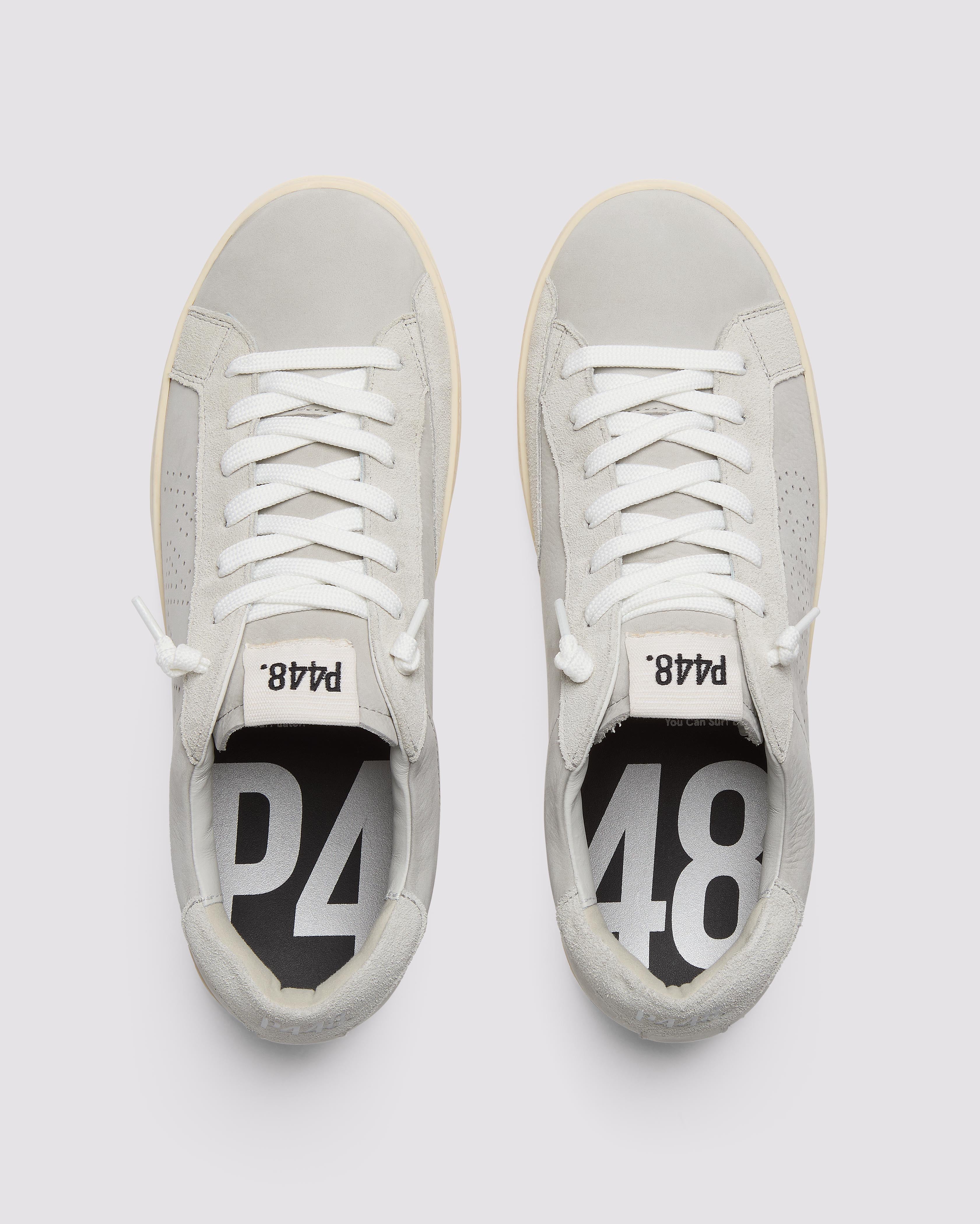 John All Grey - Men's Low-Top Leather Gray Sneaker – P448