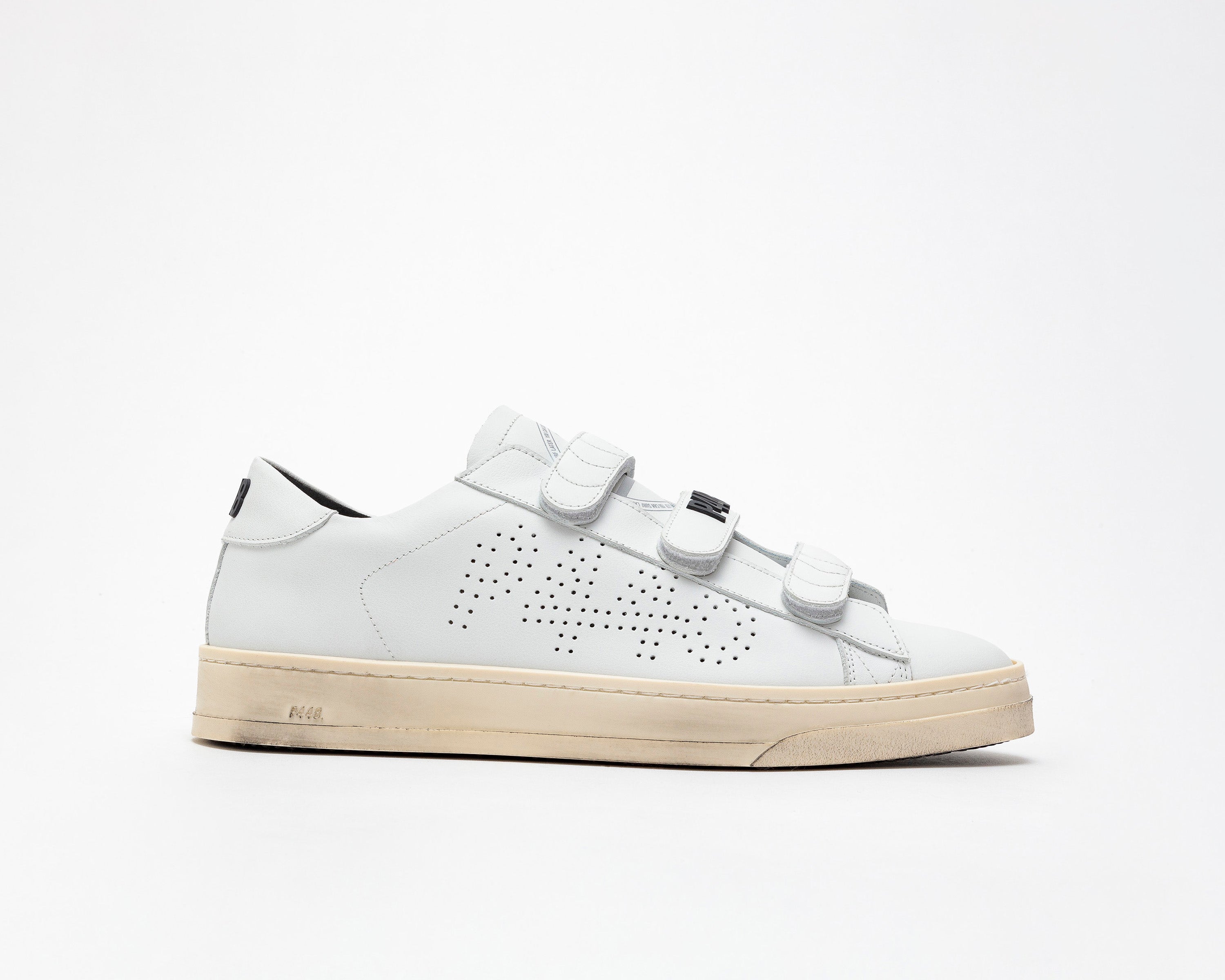 White Casual Triple Velcro Label Print Shoe Sneaker 2432
