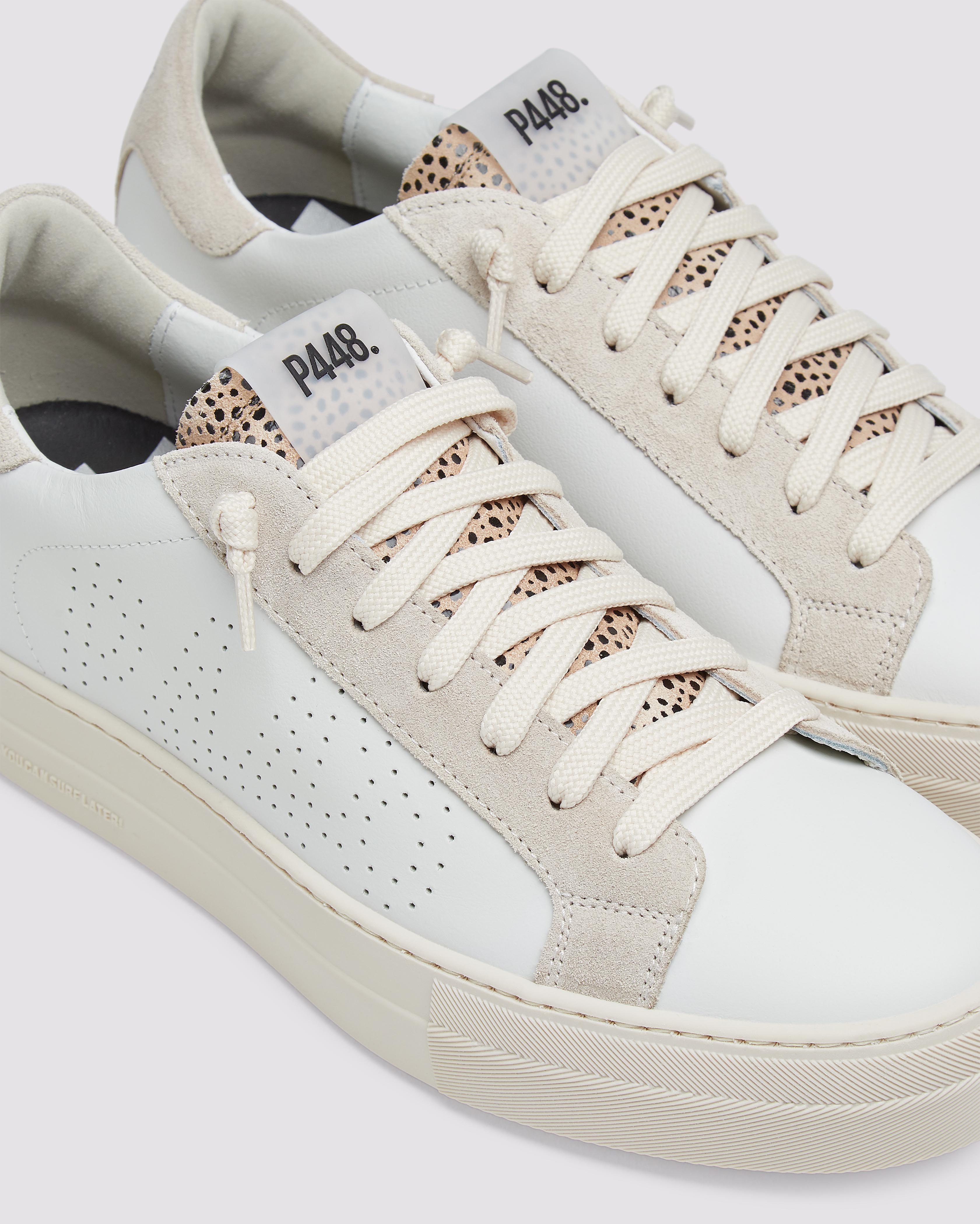 P448 Thea Platform Sneakers hot in Python Animal Leopard Print Cream Glitter 36