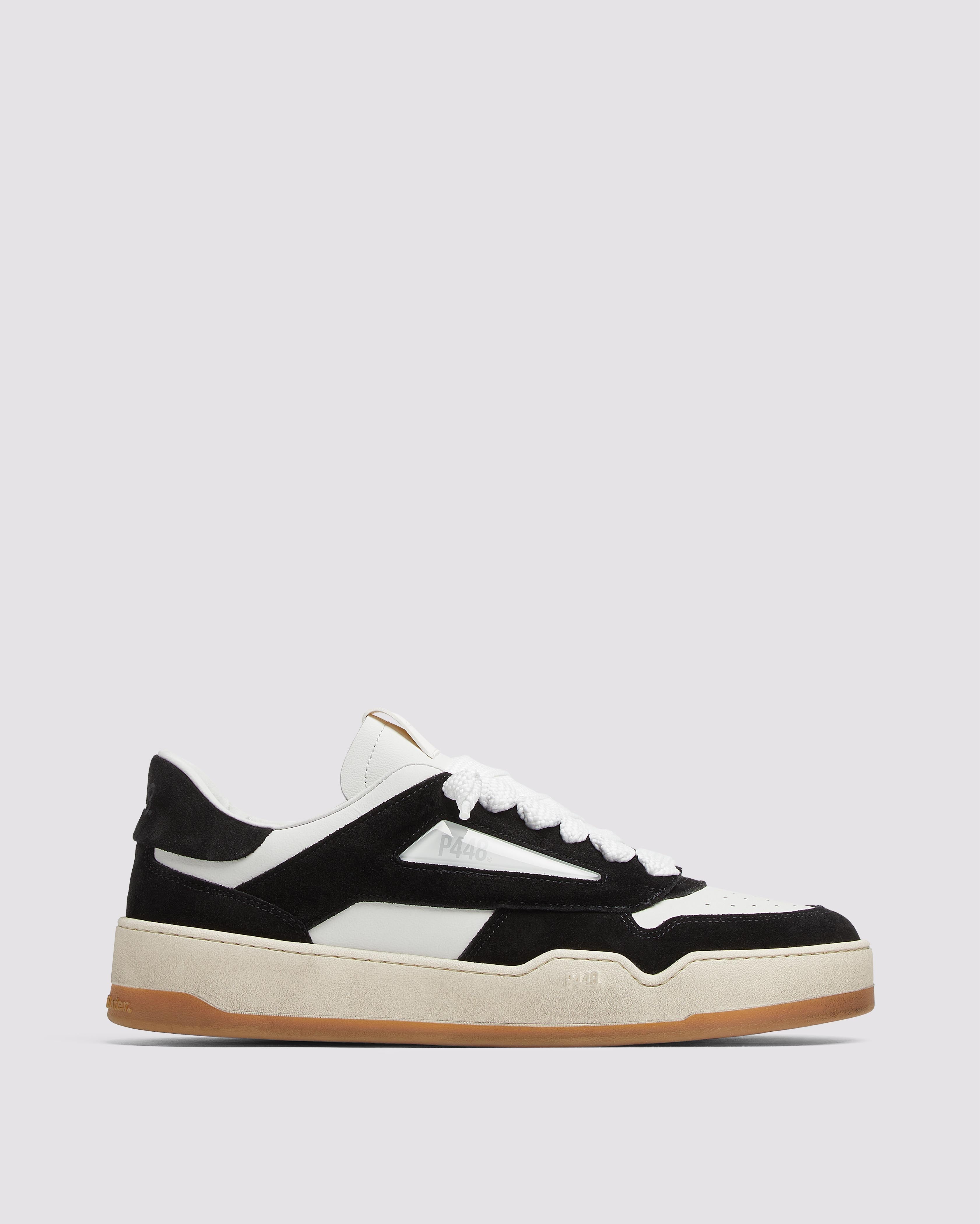 Brixton White/Black - Low-Top Leather Sneaker – P448