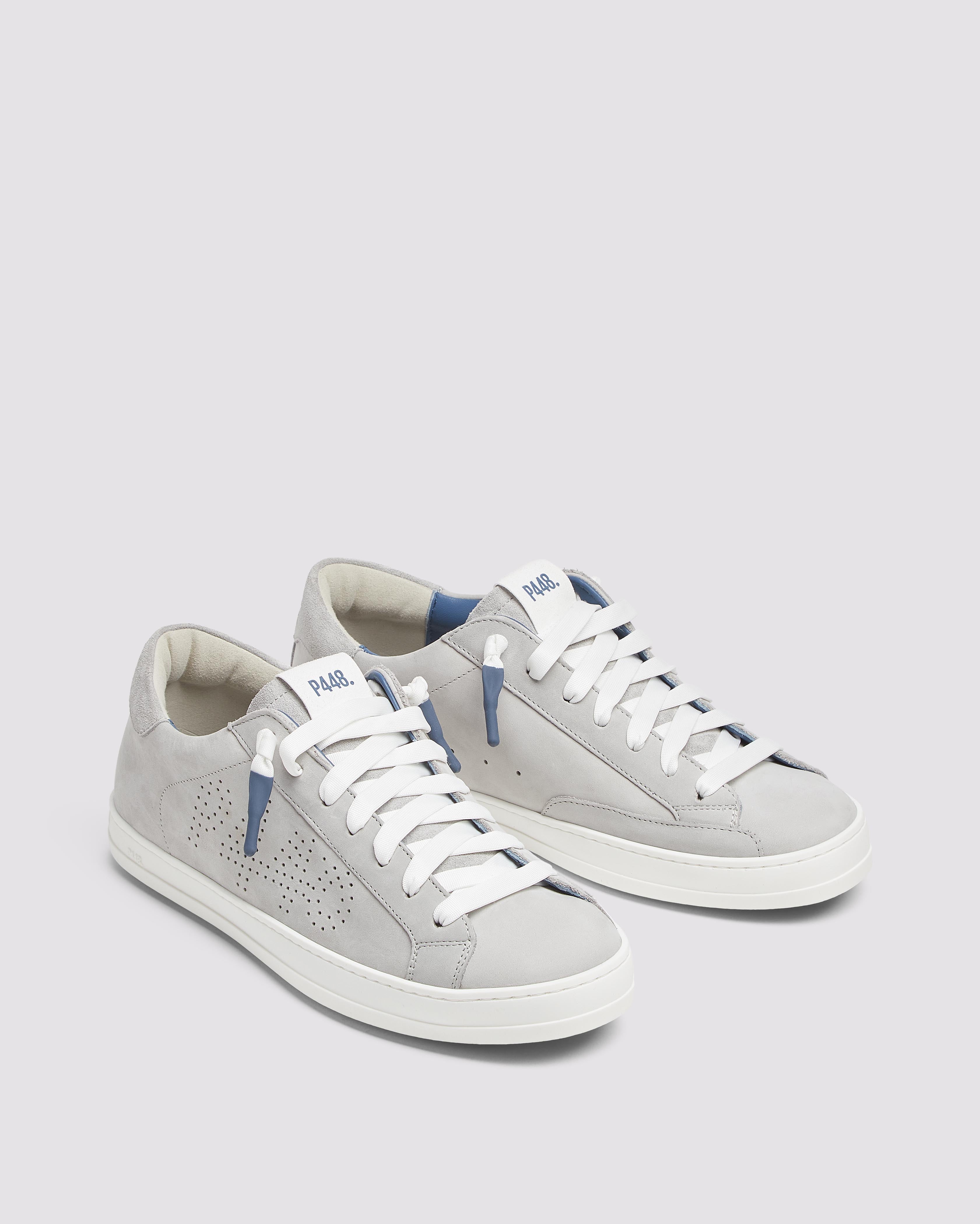 John Slate - Men's Low-Top Grey Nubuck Leather Sneaker – P448