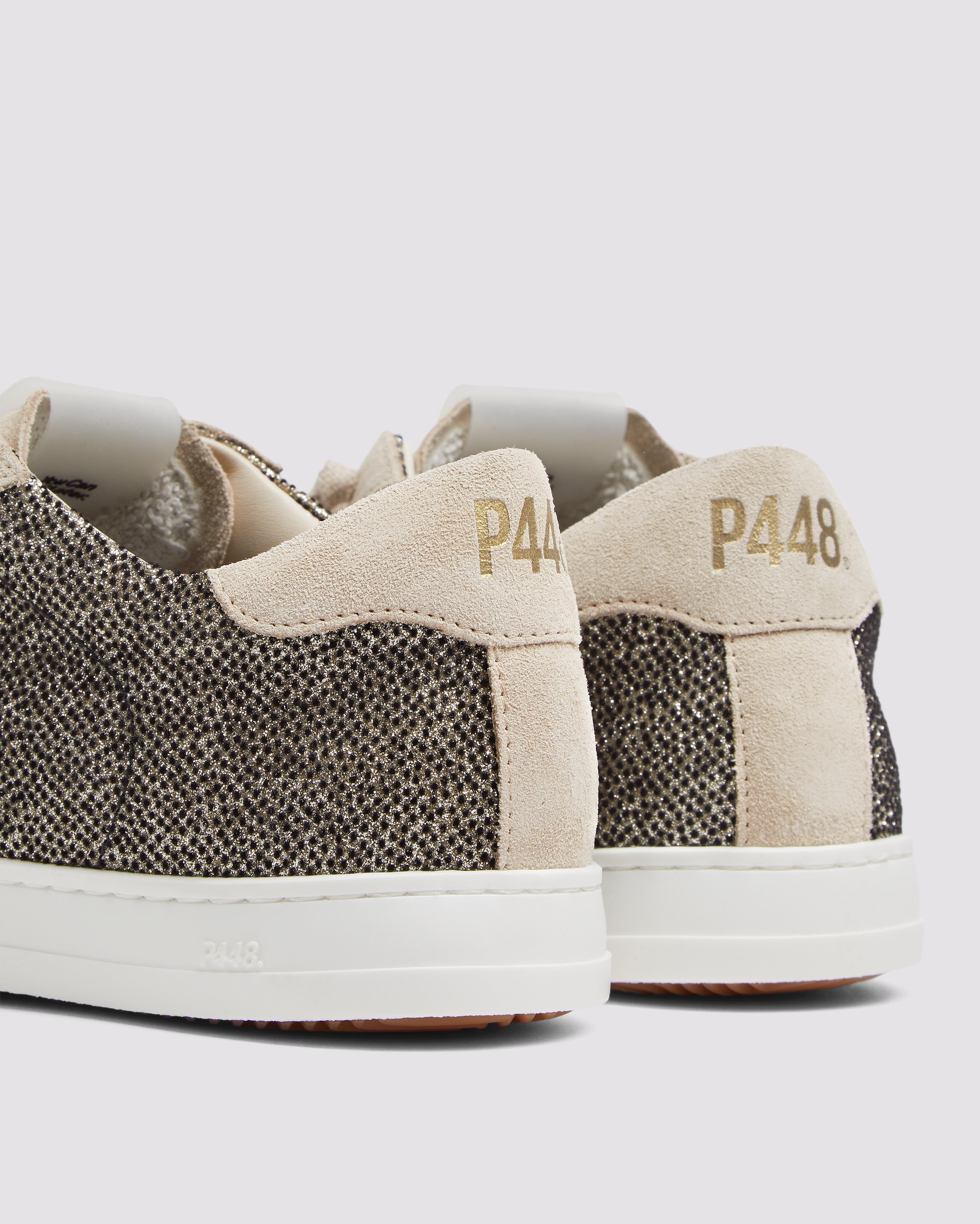 John Felix/Gold - Women's Low-Top Beige Suede & Gold Sneaker