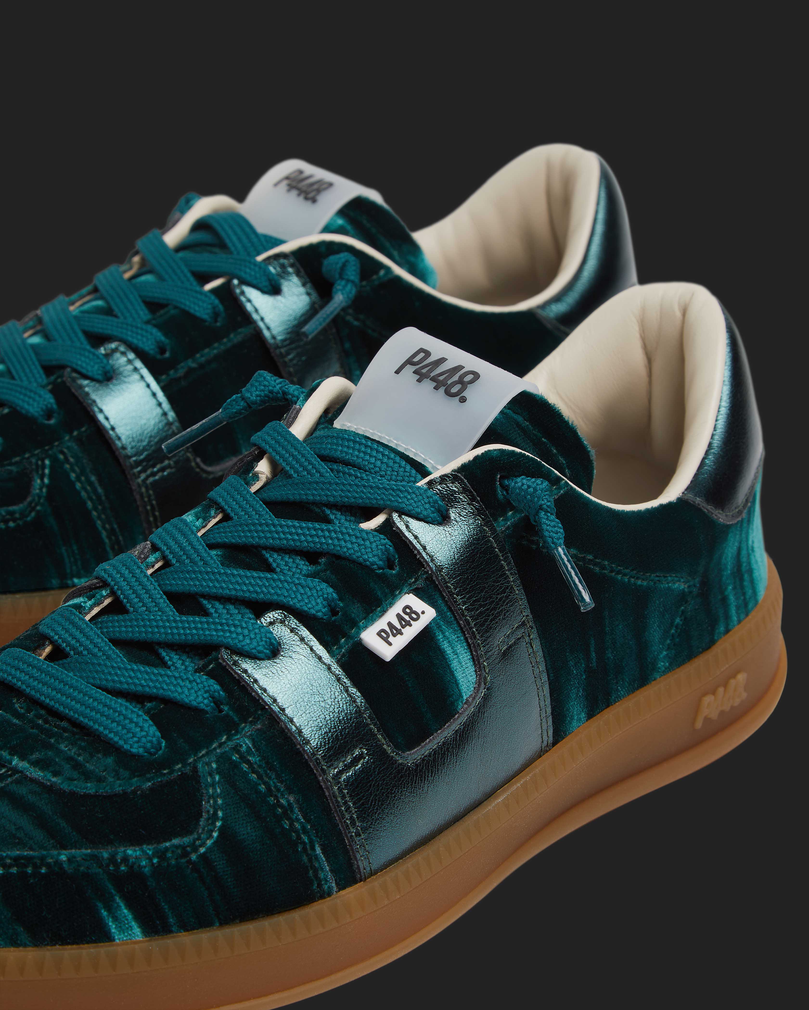 Monza Velvet Green - Women's Low-Top Green Velvet Sneaker – P448