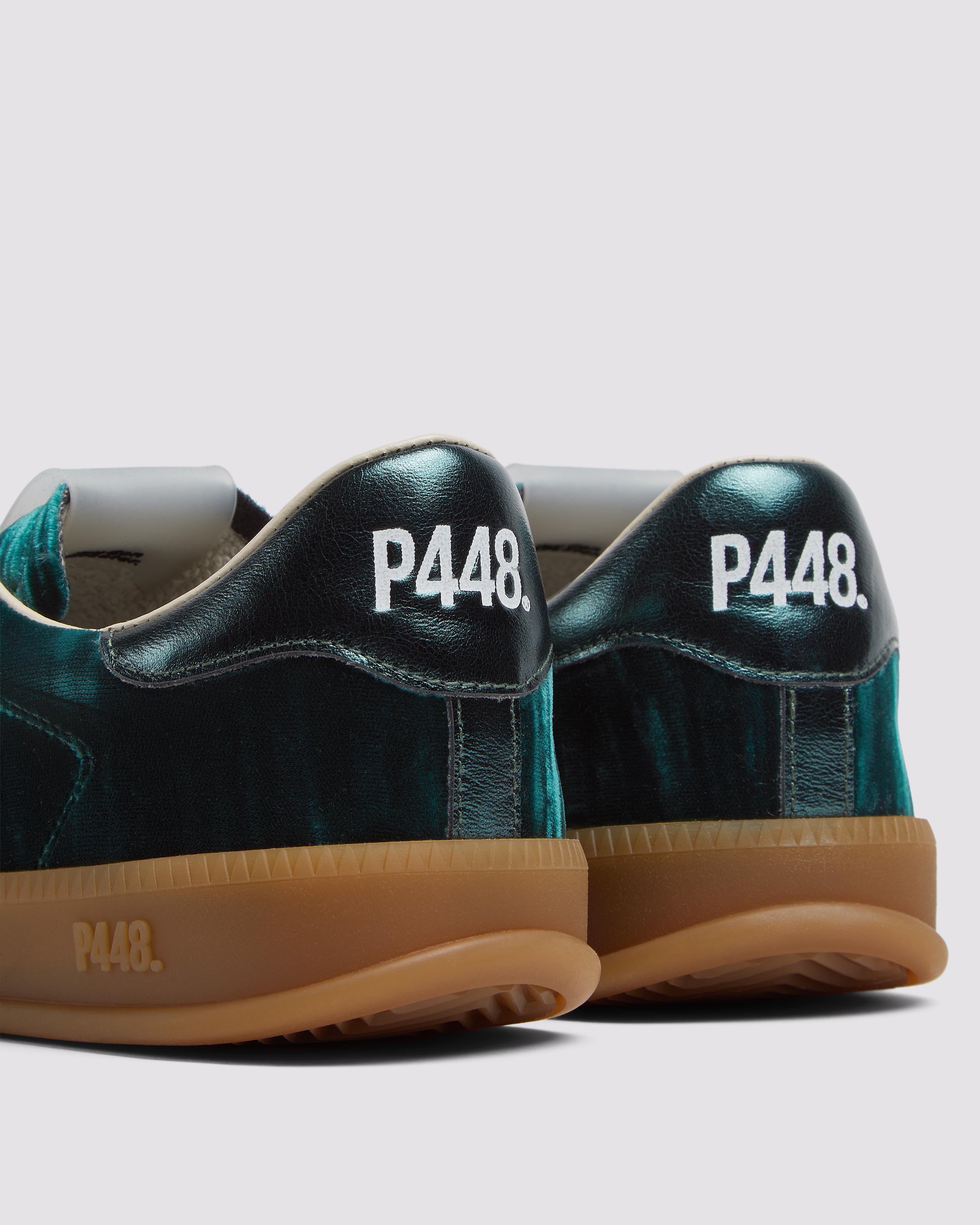 Monza Velvet Green - Women's Low-Top Green Velvet Sneaker – P448