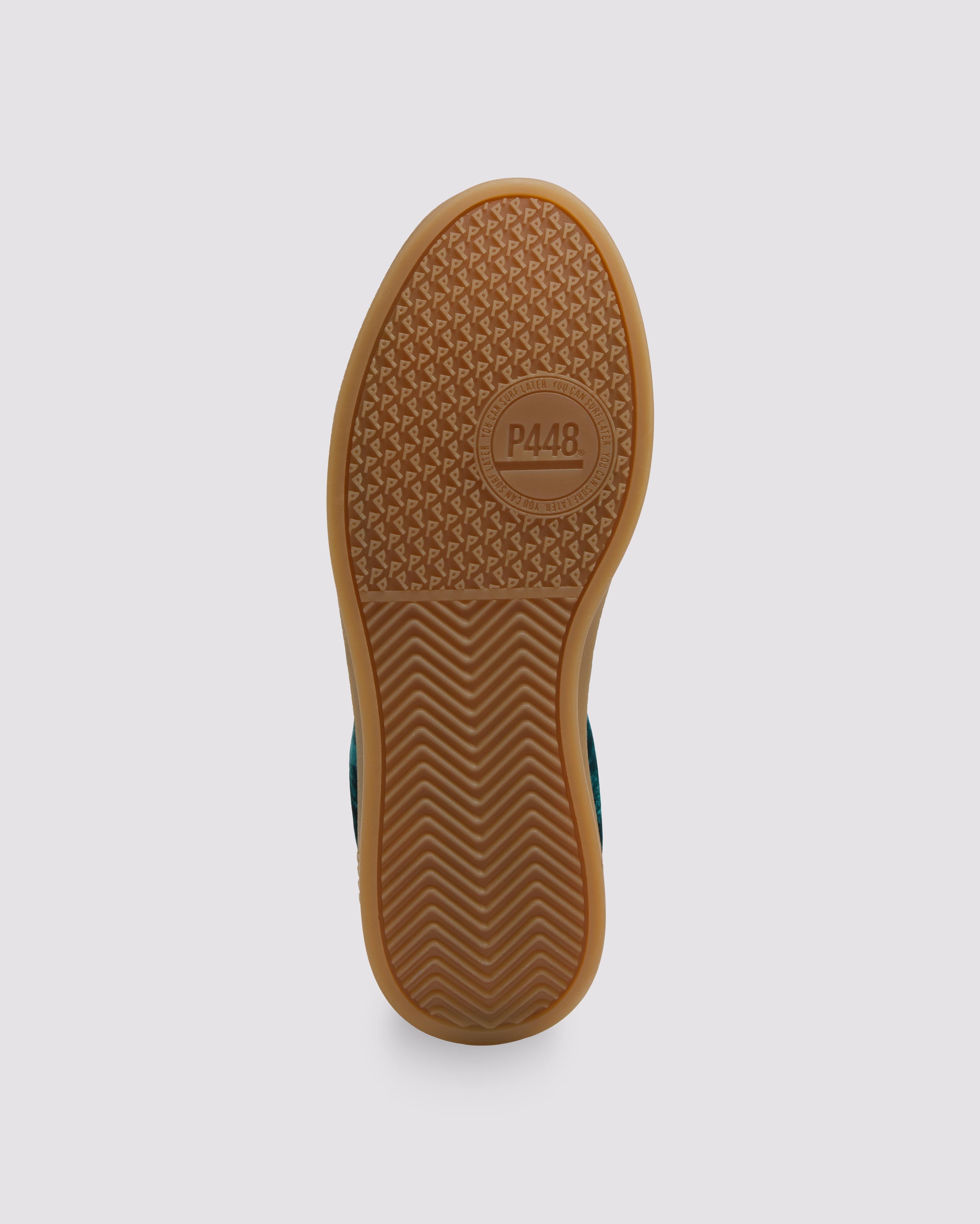 Monza Velvet Green - Women's Low-Top Green Velvet Sneaker – P448