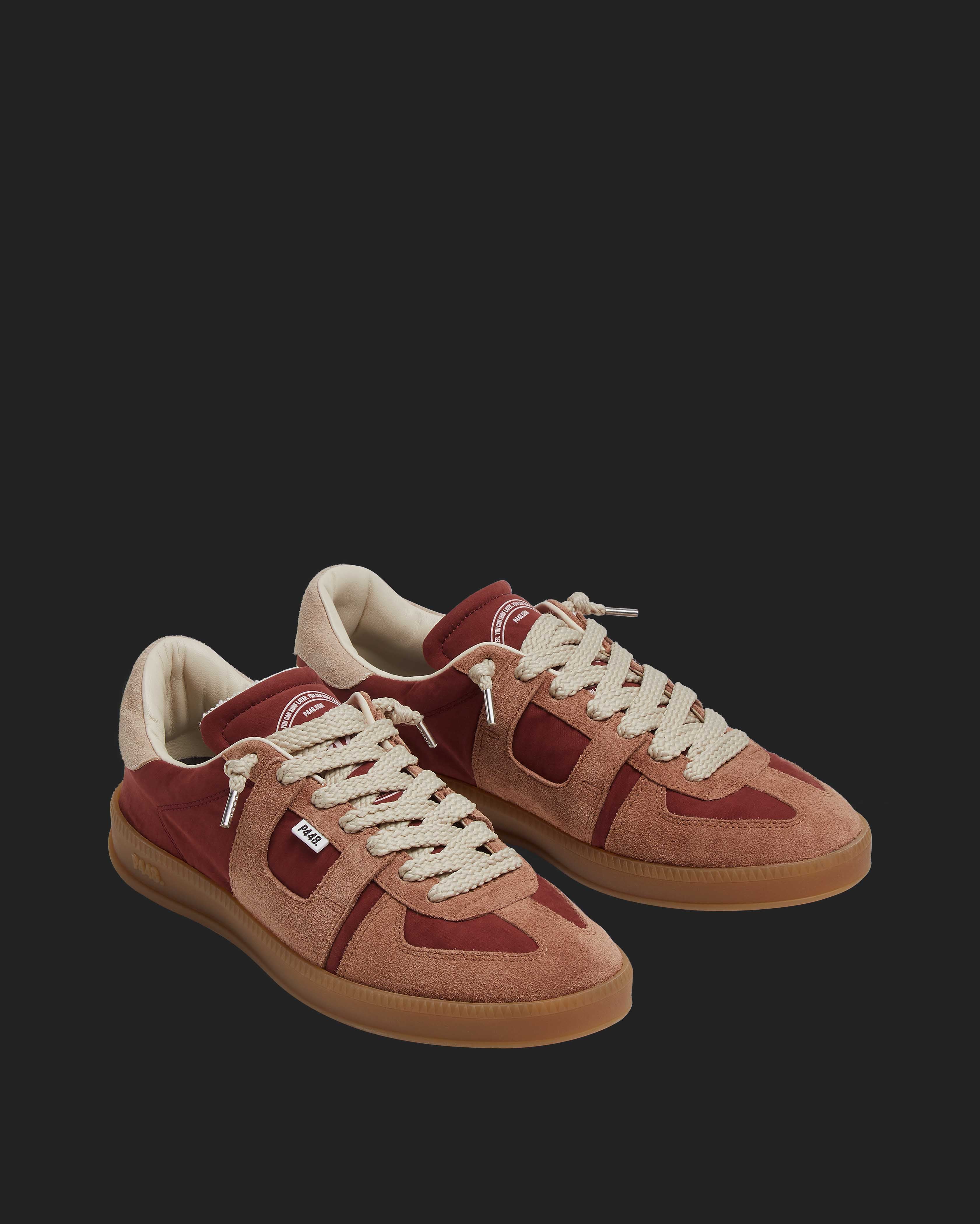 Monza Crimson - Men's Low-Top Dark Brown Nylon Sneaker – P448