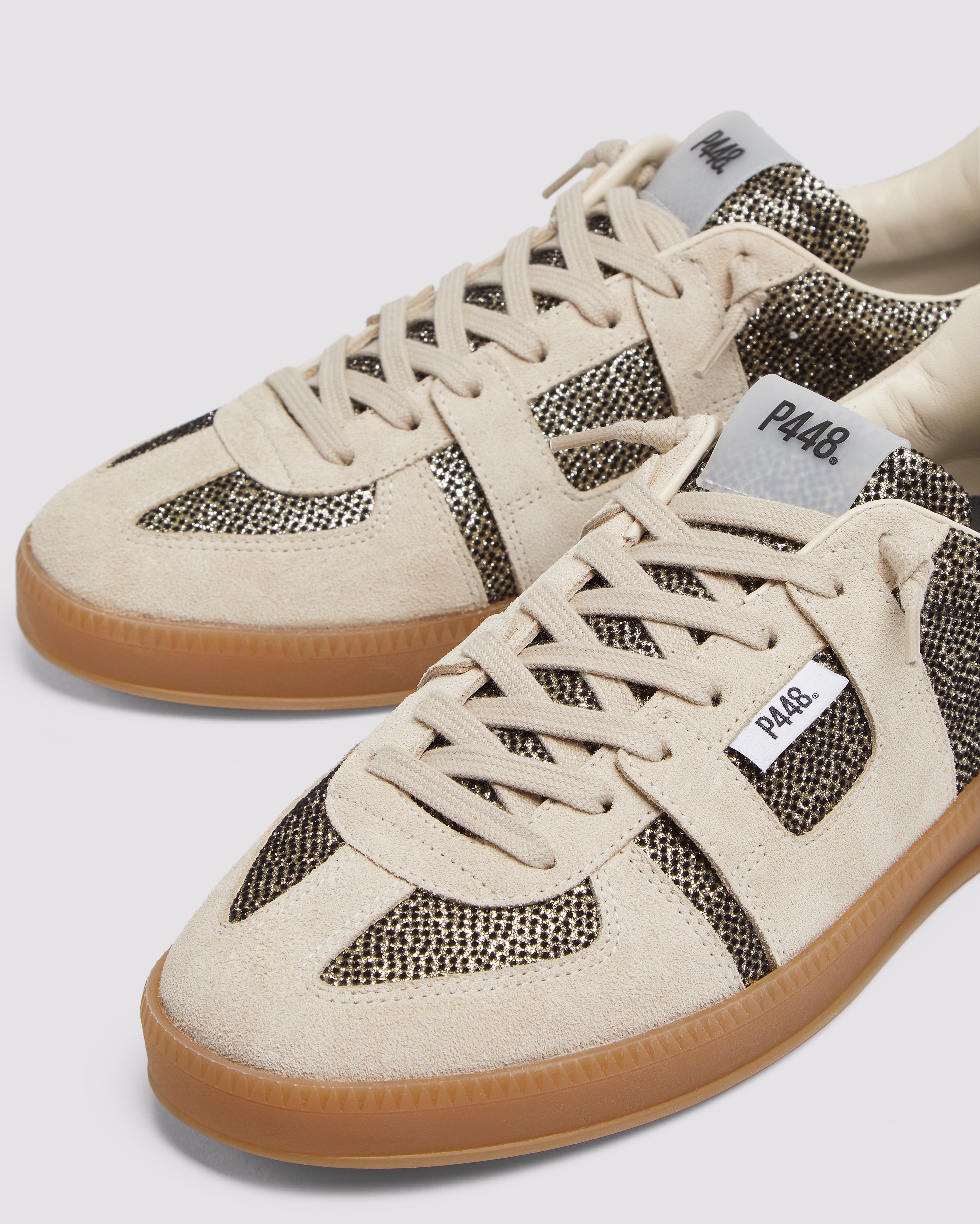Monza Felix/Gold - Women's Low-Top Black & Gold Sneaker – P448
