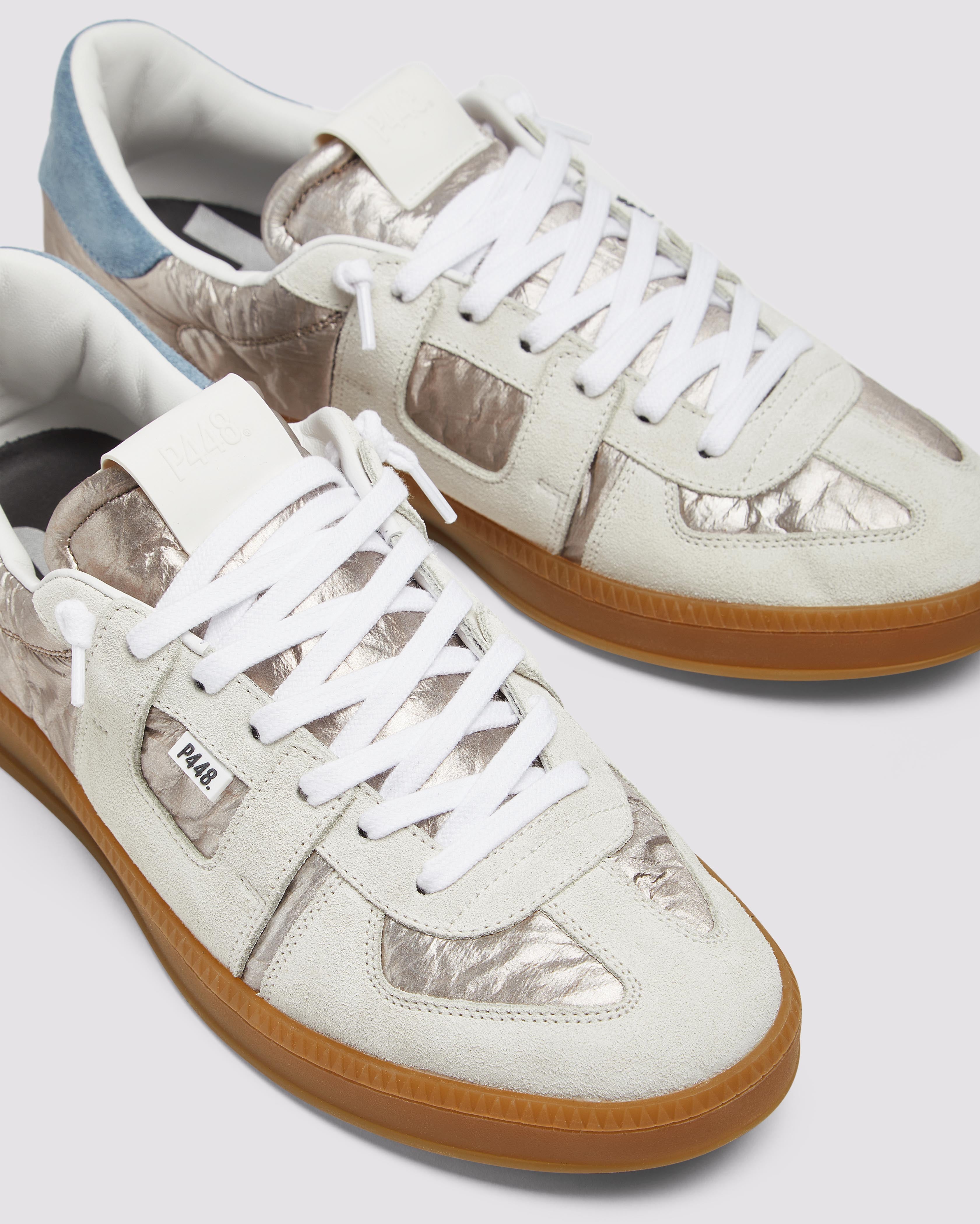 Monza Galaxy/Grey - Women's Low-Top Silver Iridescent Sneaker – P448