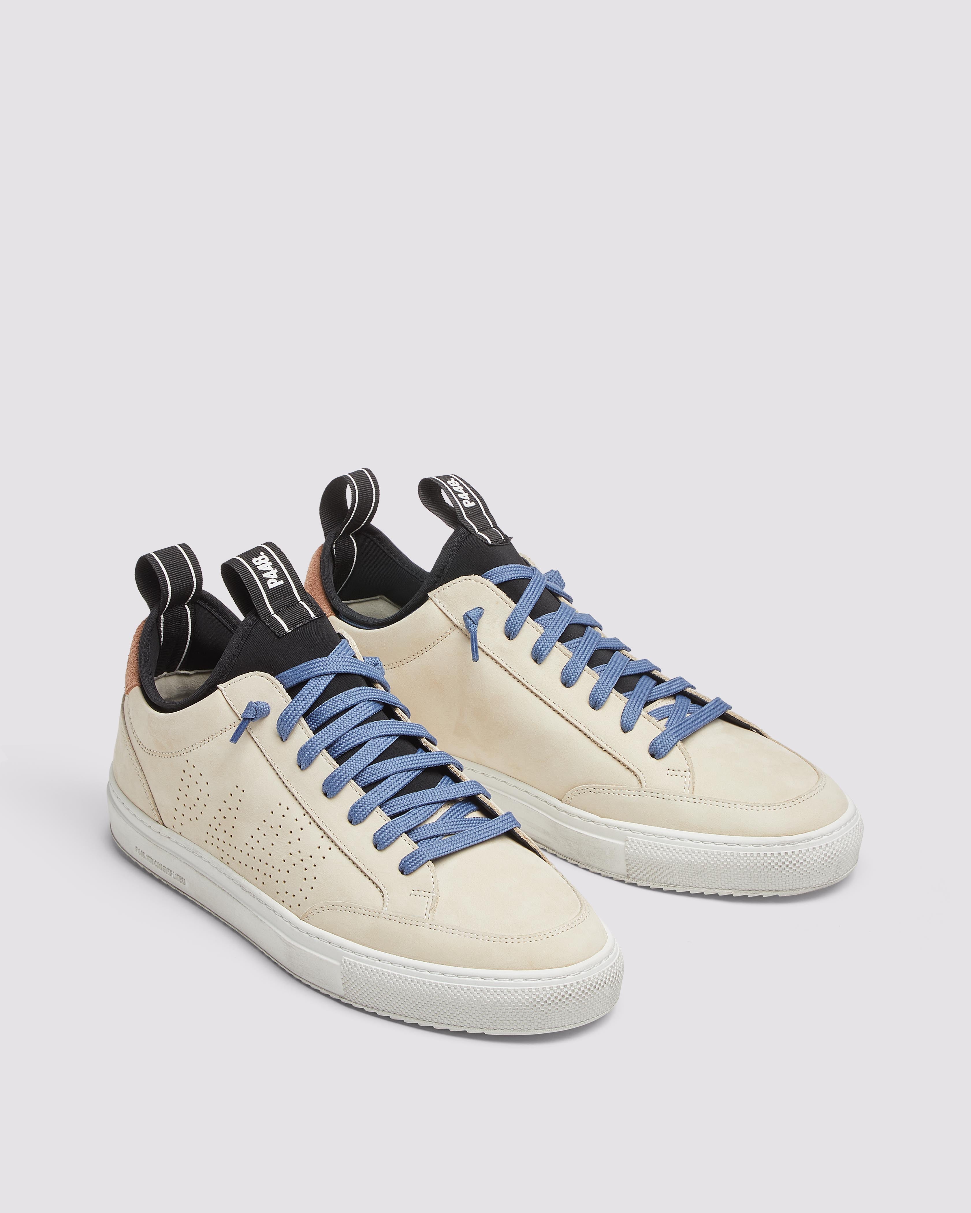 Sohosocks Toffee - Men's Low-Top Cream Nubuck Sneaker – P448