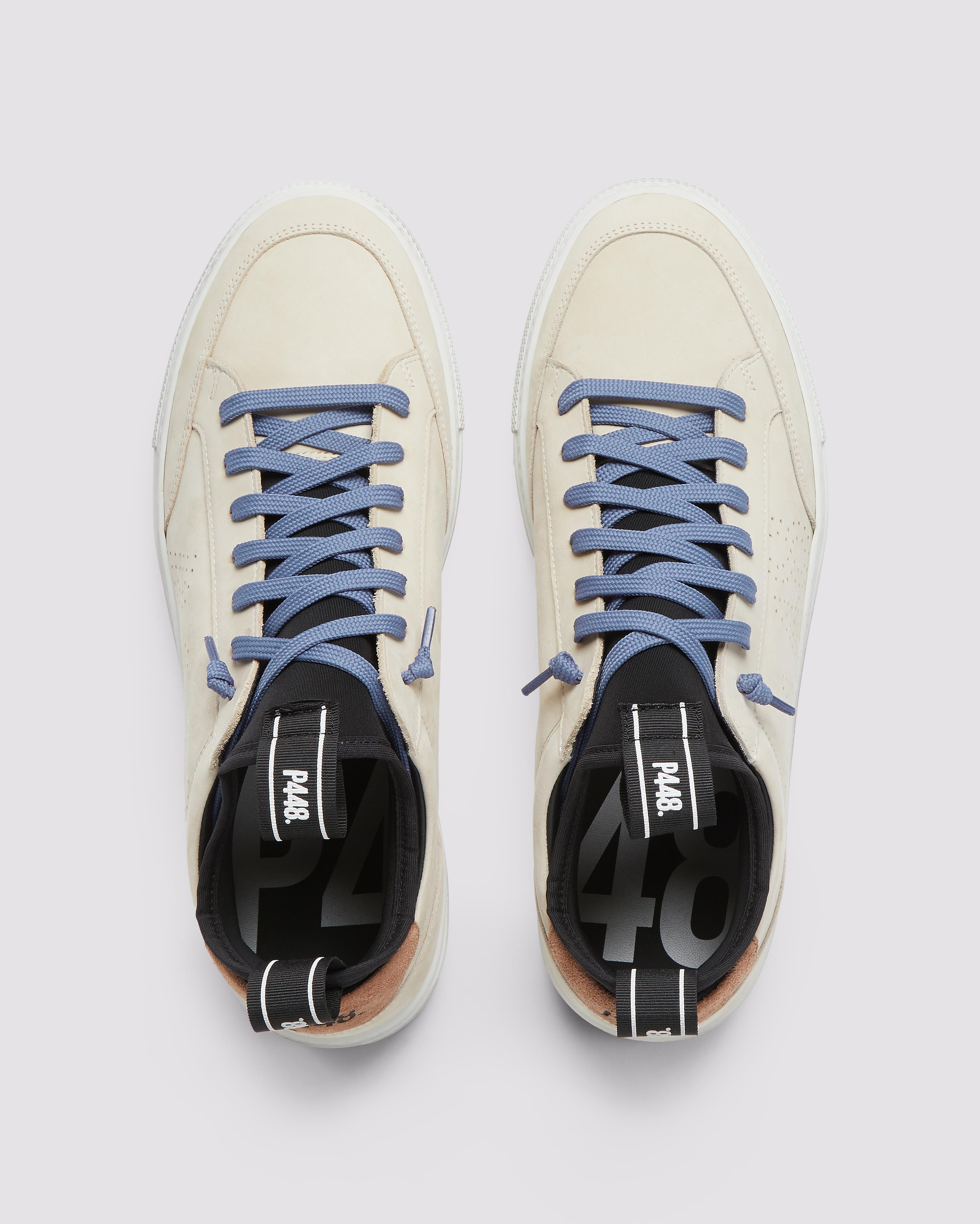 Sohosocks Toffee - Men's Low-Top Cream Nubuck Sneaker – P448