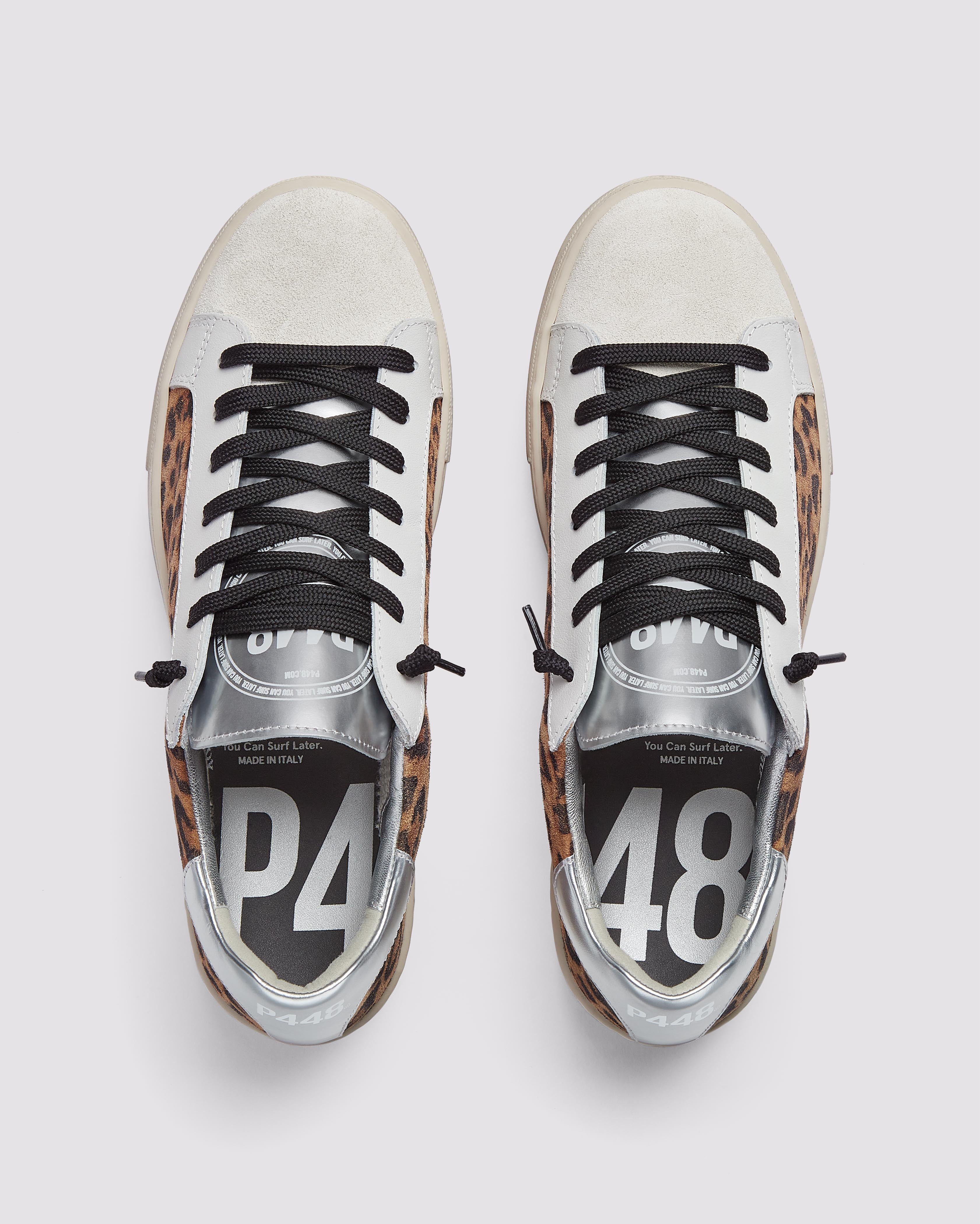 p4 P448 Jack Logo-Perforated Leather Sneaker FUSCIA Me SHOES