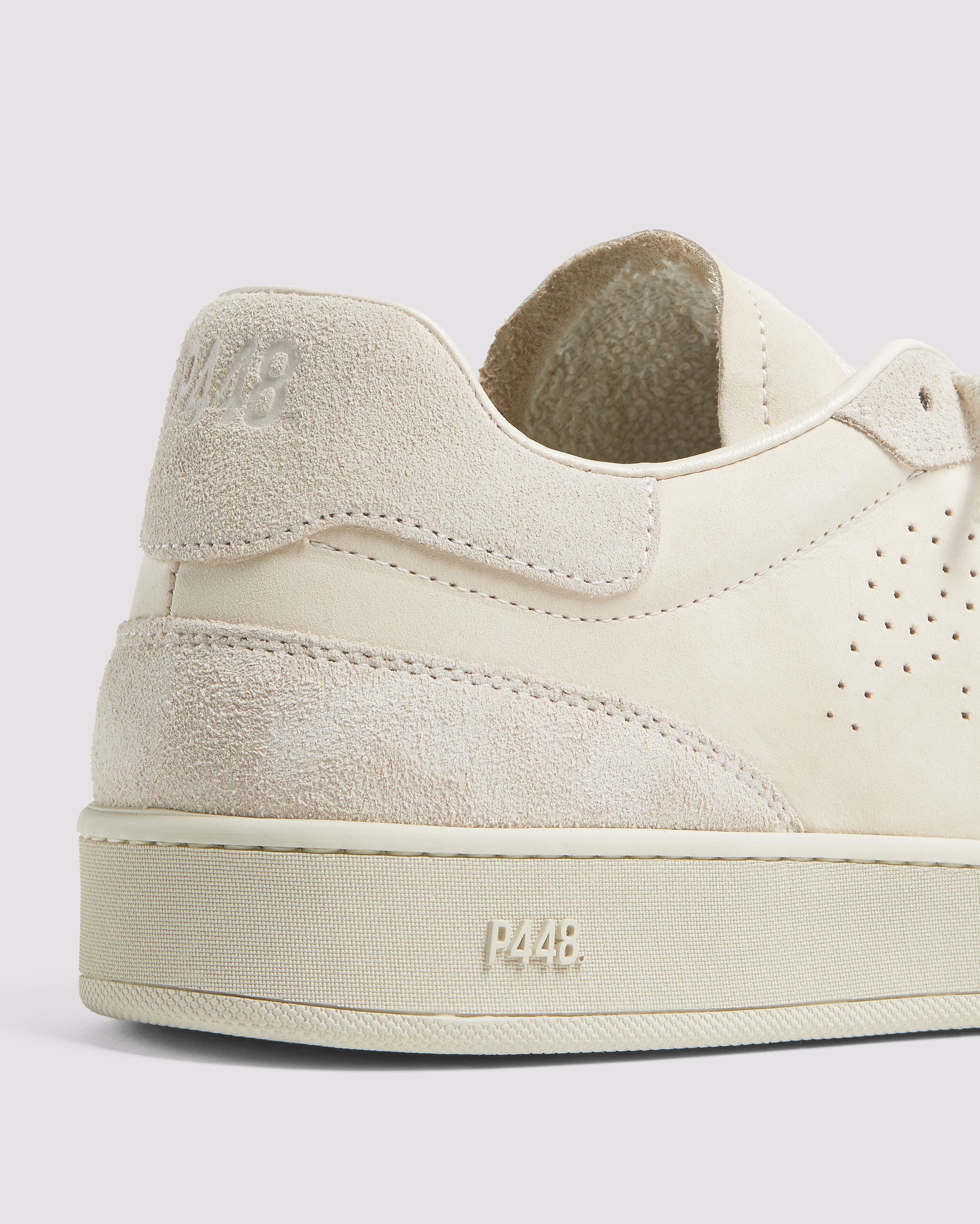 ファム　アイボリー　L Vert All Cream - Low-Top Cream Nubuck & Suede Sneaker – P448
