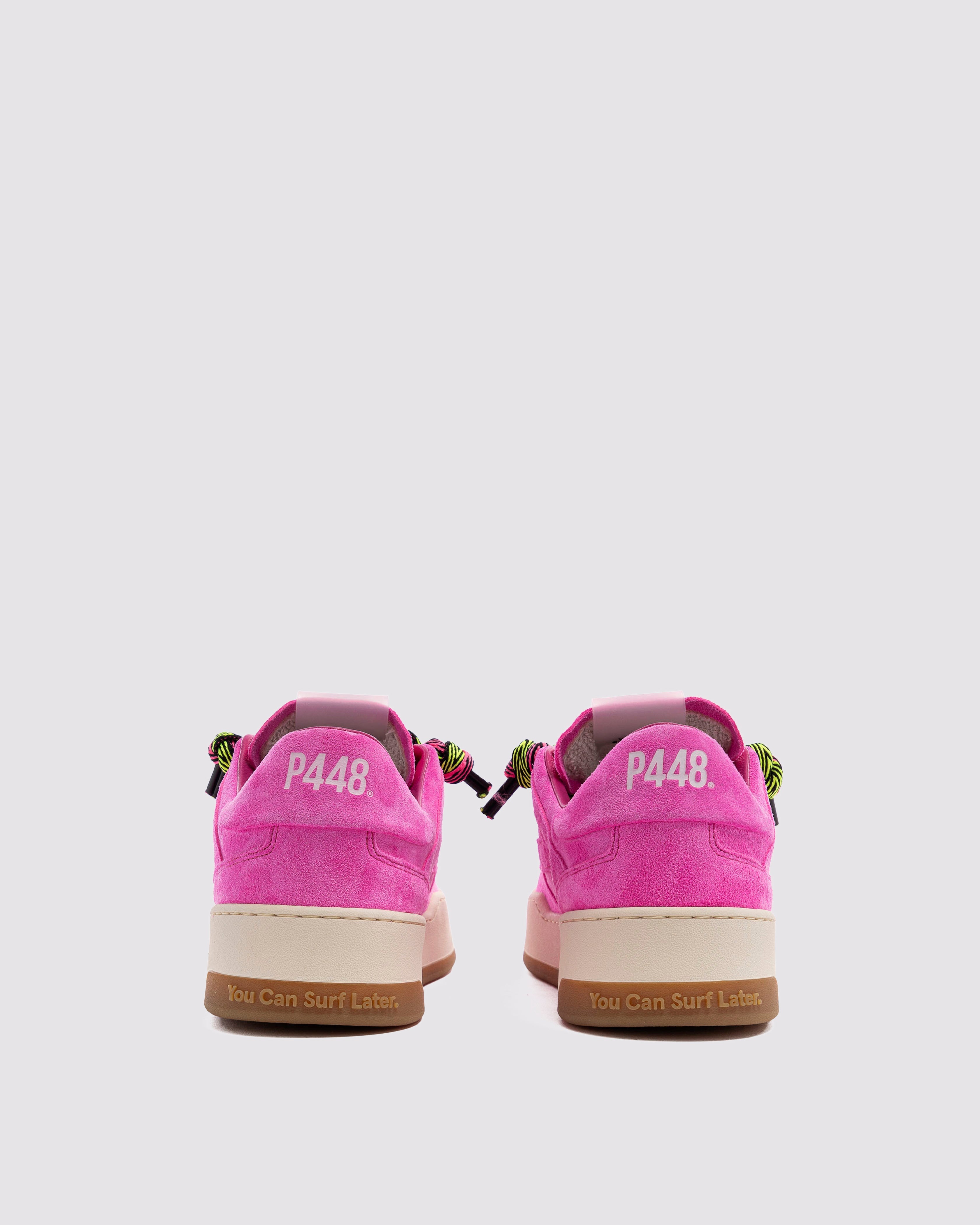 Brixton Neon/Fuchsia - Women's Low-Top Fuchsia Suede Sneaker – P448