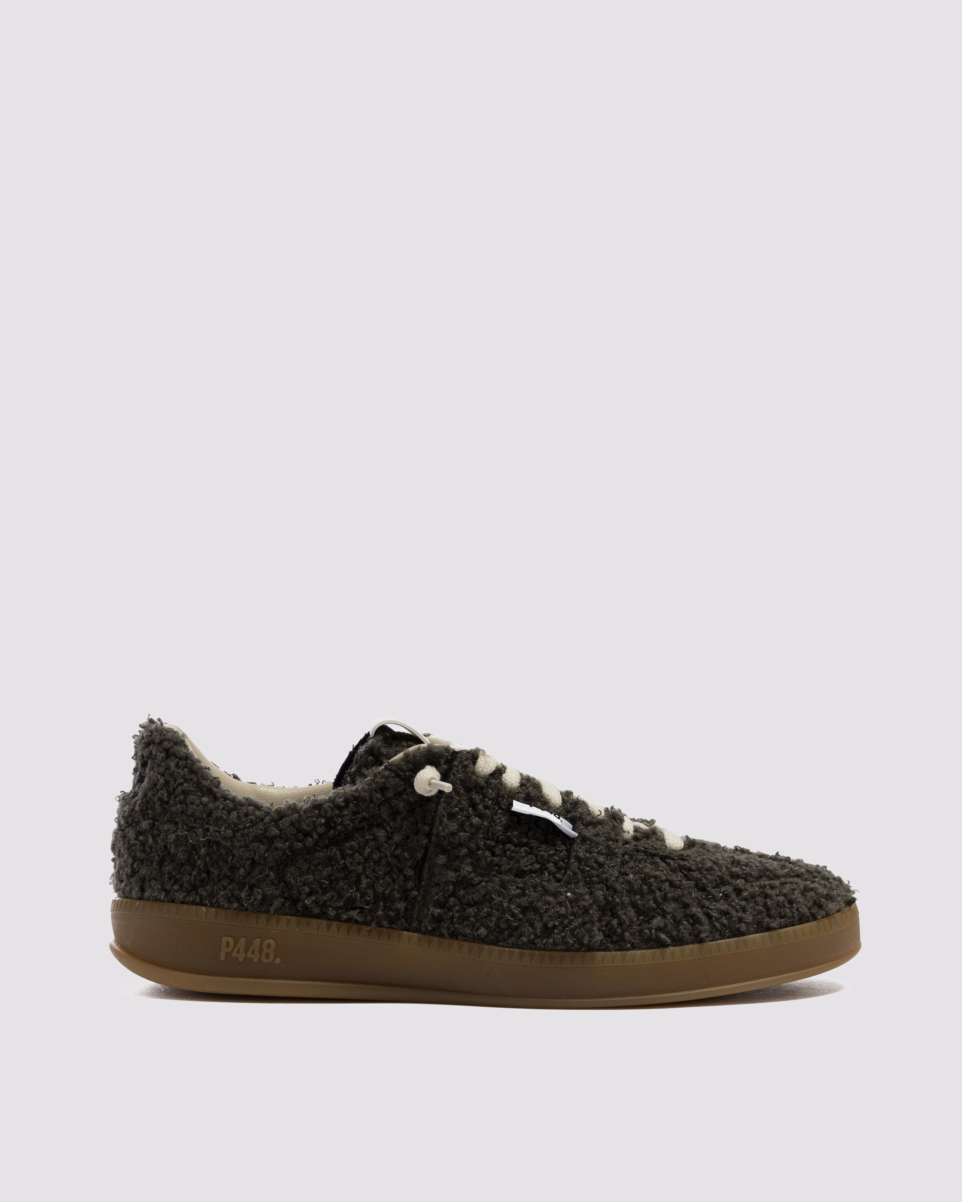 Monza Forest - Low-Top Olive Sherpa Sneaker – P448 Monza Forest - Low-Top Olive Sherpa Sneaker – P448