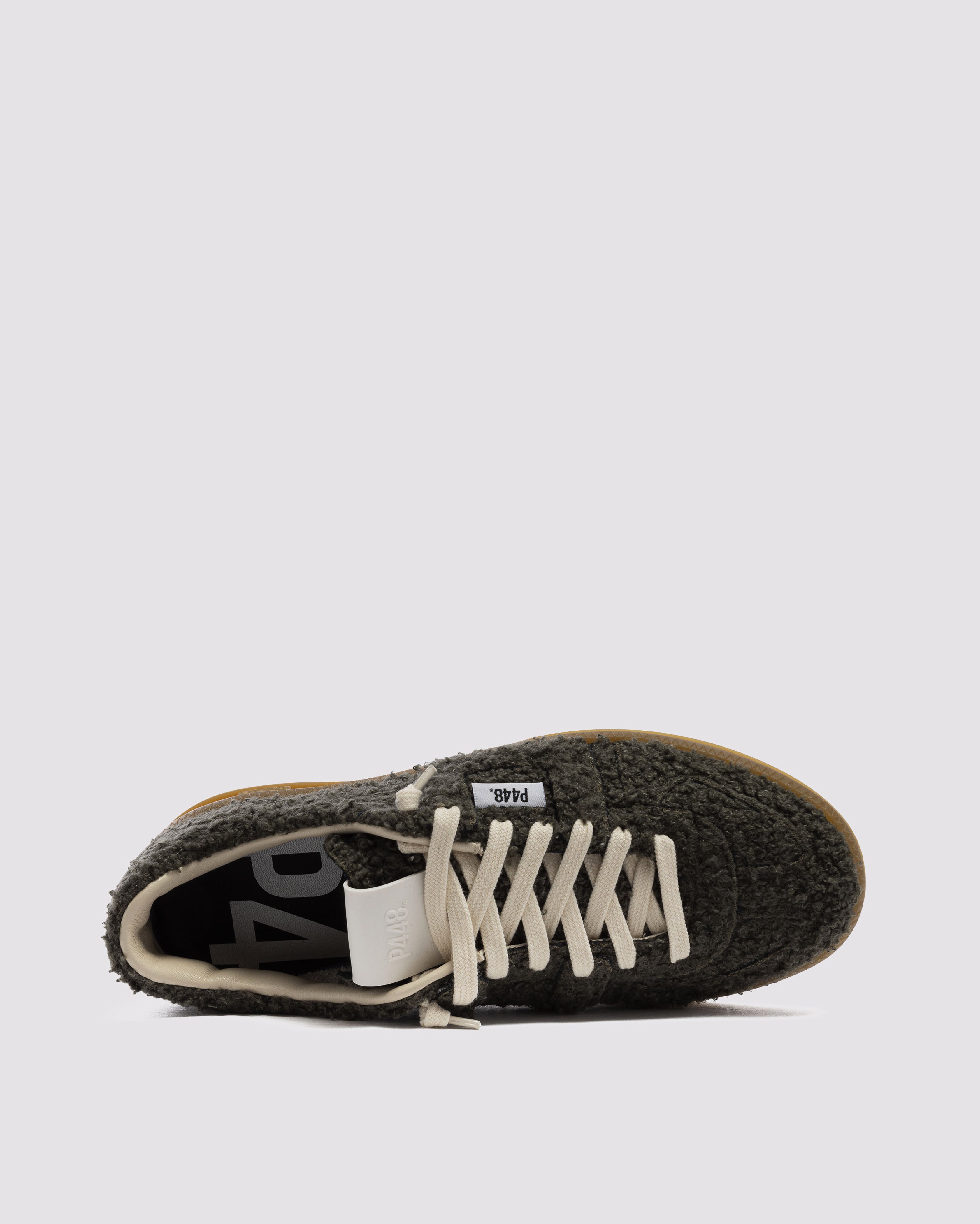 Monza Forest - Low-Top Olive Sherpa Sneaker – P448