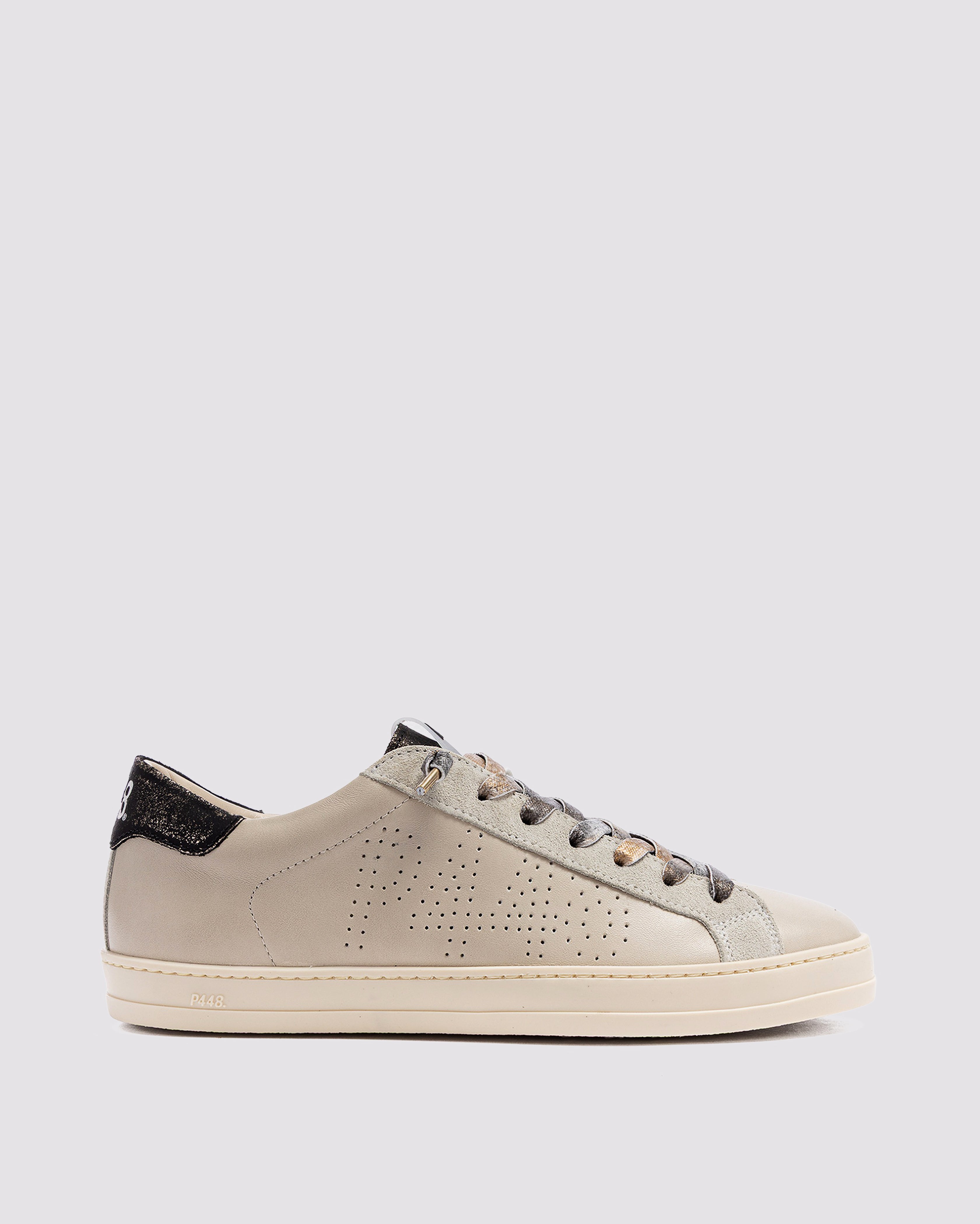 John White/Nest - Women's Low-Top White Leather Sneaker – P448