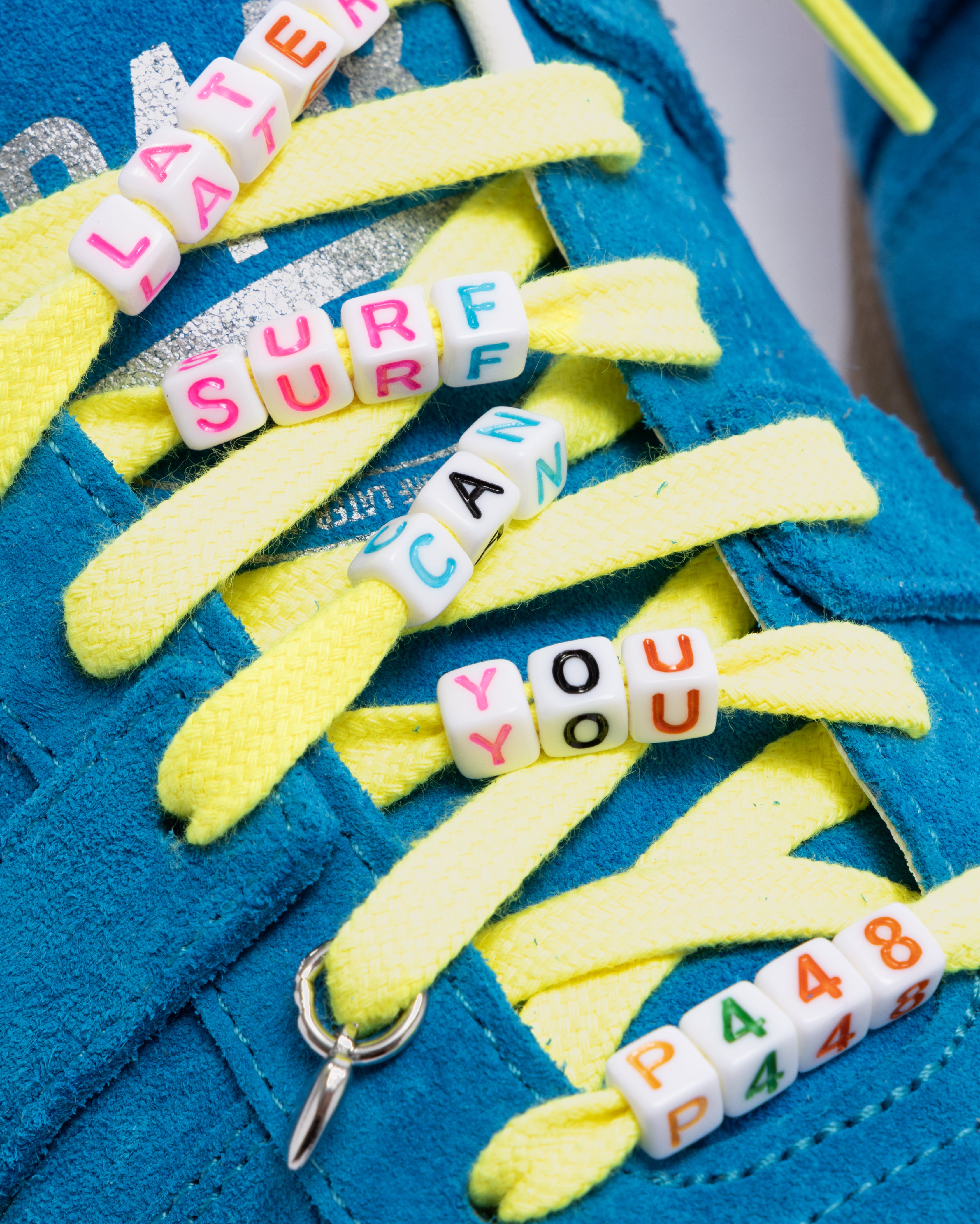 Shoelace Charms Set in Yellow & Purple – P448