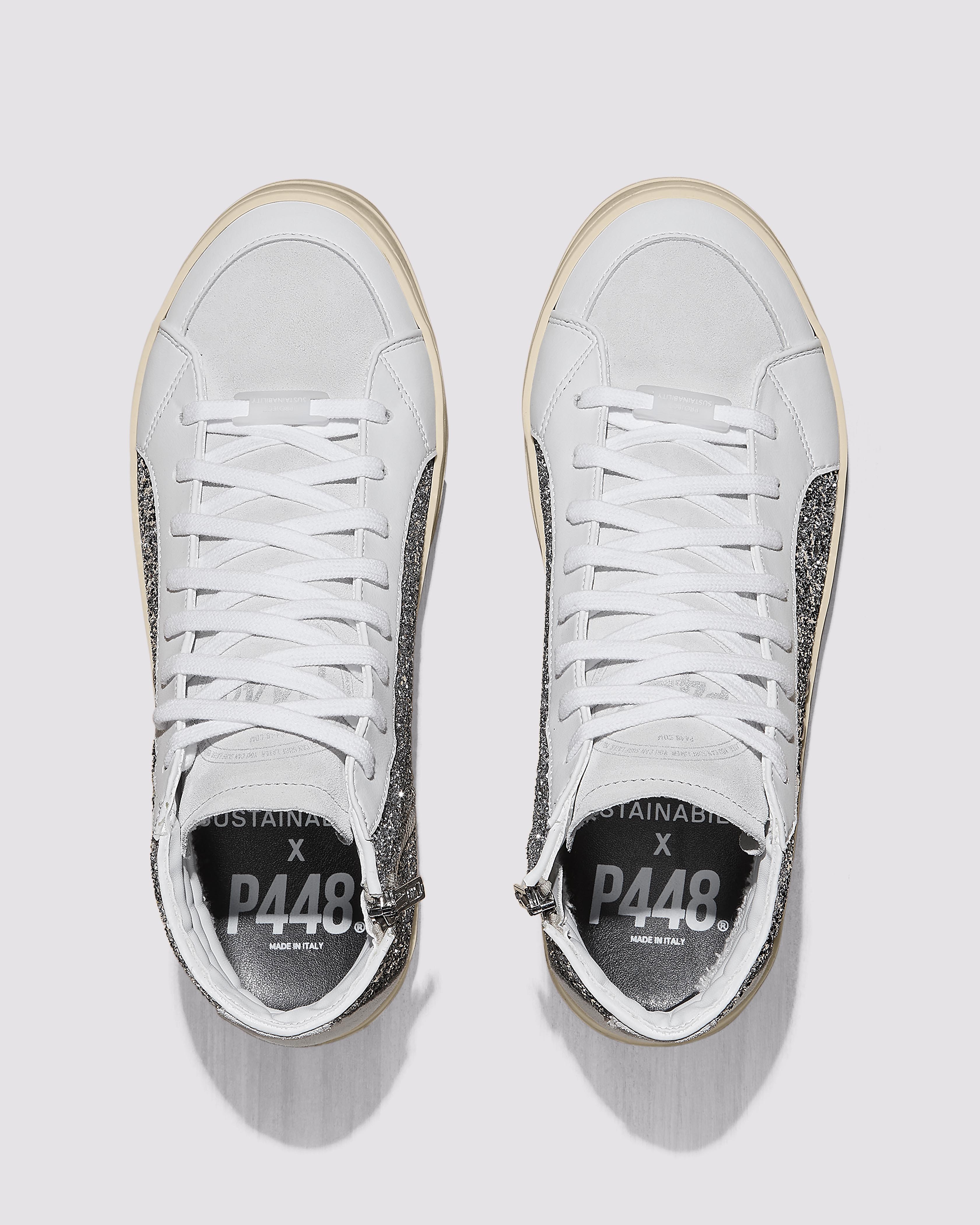 Skate Recycled White/Silver Sneaker – P448