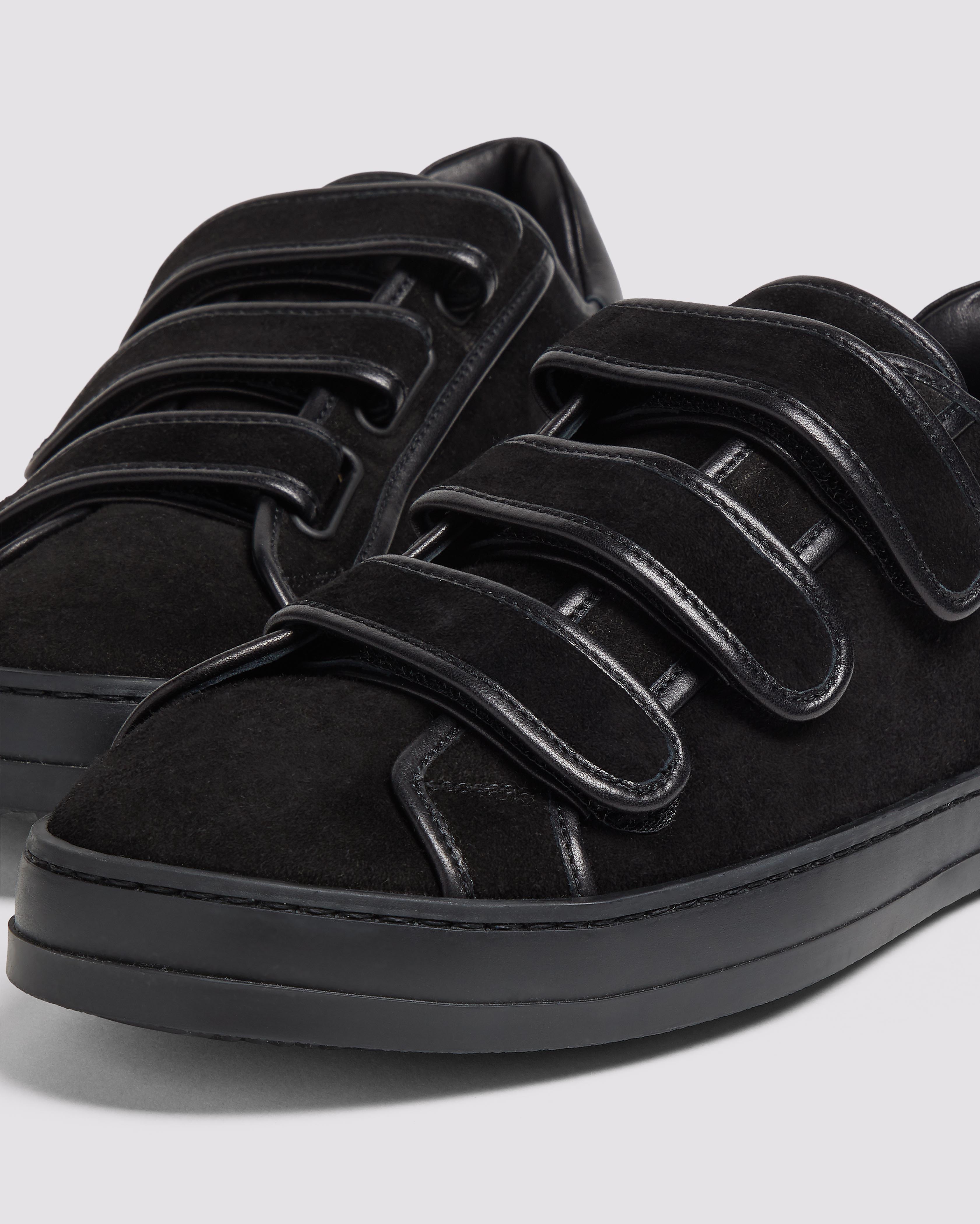 black high top velcro sneakers